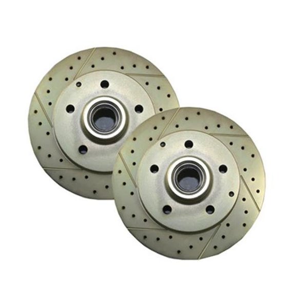 Airbagit AirBagIt MUS-ROTORS Mustang-II Duece Brake Rotors Drilled & Slotted Pair MUS-ROTORS